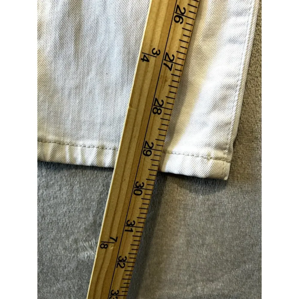 Joe's Jeans Straight Ankle White Denim Jeans Size‎ 25 High-Rise (30